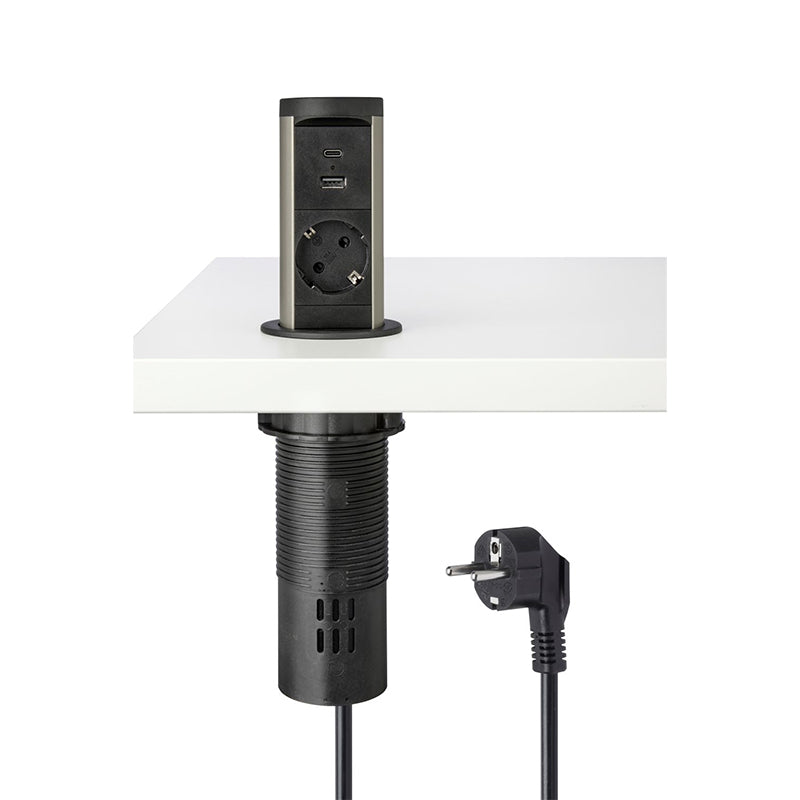 Zwarte Power Pop Up small gemonteerd in het bureaublad