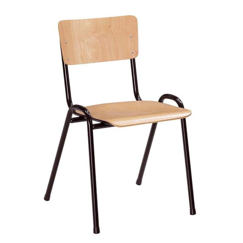 Schoolstoel klassiek in de kleur zwart.