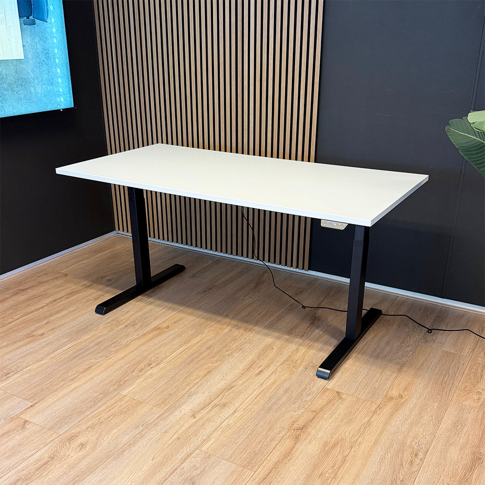 Steelforce 1050 Zit-sta bureau 160x80 cm (zwart/wit)